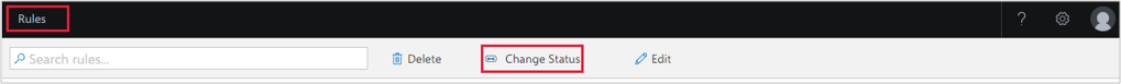 Screenshot that shows the Change Status button.