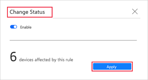 Screenshot that shows the Change Status screen.