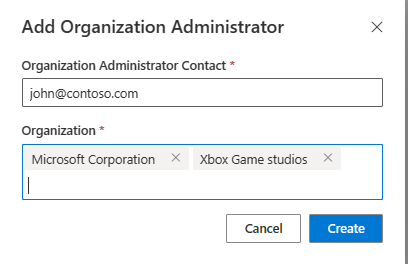 Add admin option to Org Administrator