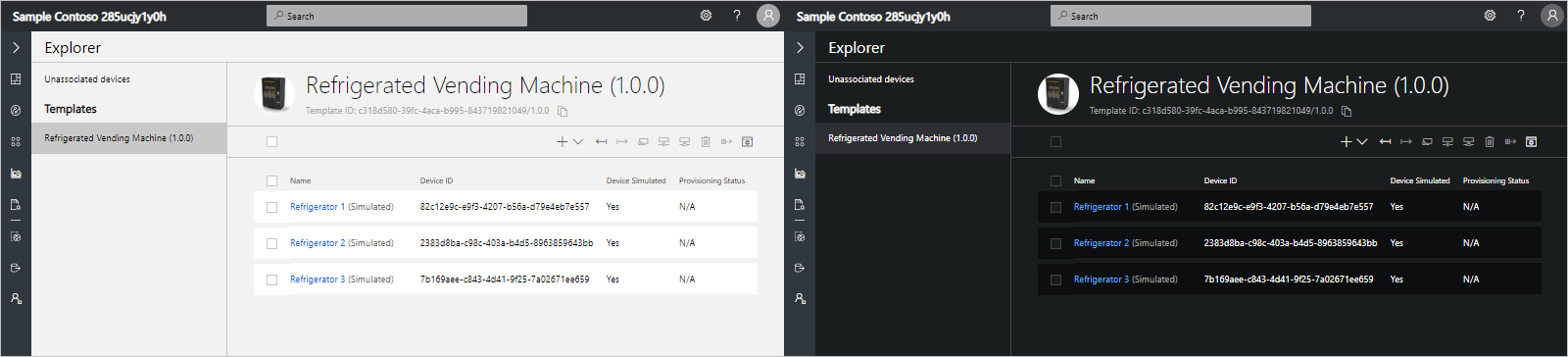 Screenshot of IoT Central Choose a Theme.