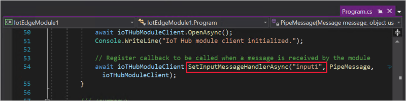 Find the input name in the SetInputMessageHandlserAsync constructor