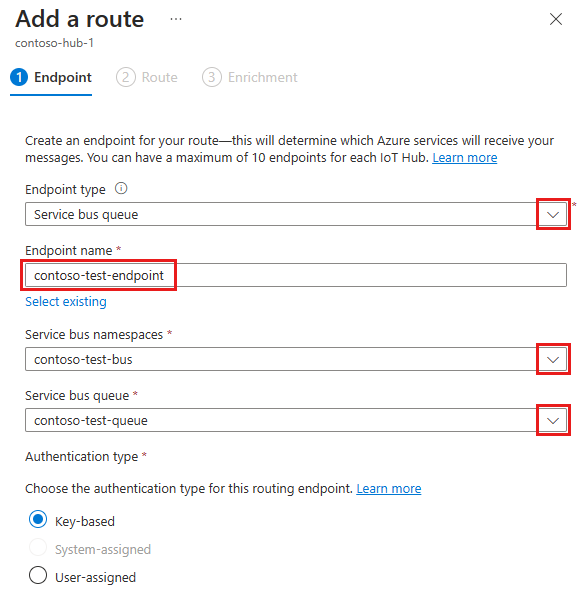 Add an endpoint to your IoT hub in the Azure portal