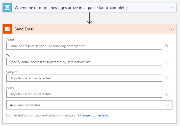 Fill-in SMTP connection email fields