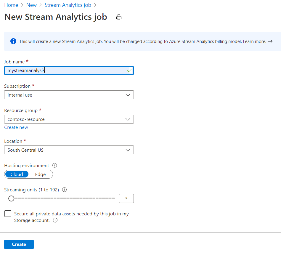 Create a Stream Analytics job in Azure