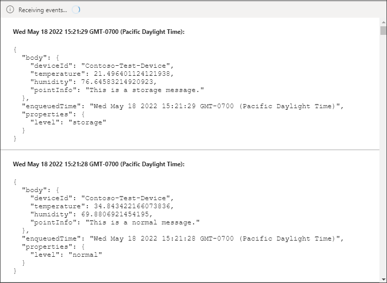 View messages arriving at IoT hub on the built-in endpoint.