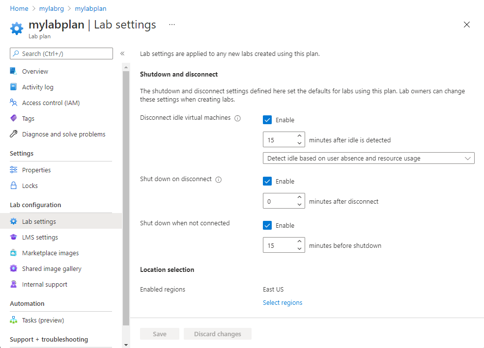Configure automatic shutdown of VMs in Azure Lab Services - Azure Lab  Services | Microsoft Learn