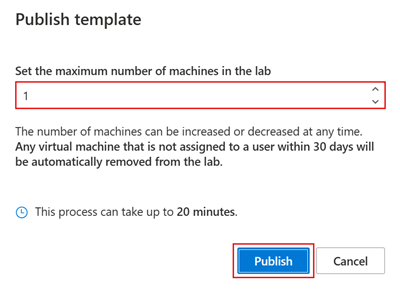 Screenshot of confirmation window for publish action of Azure.