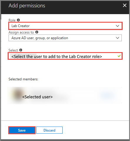 Add user to the Lab Creator role
