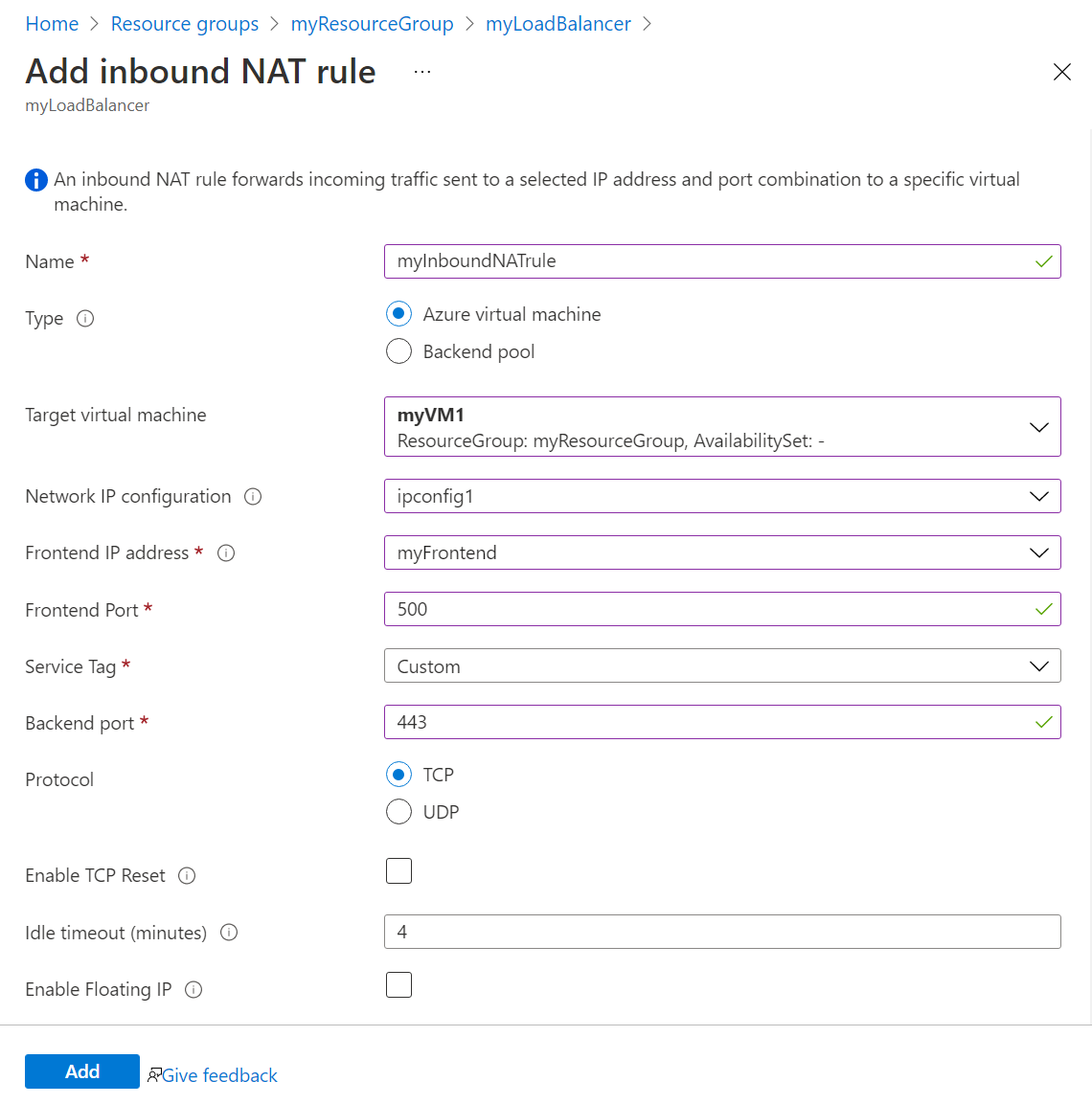 Manage Inbound NAT Rules For Azure Load Balancer Microsoft Learn