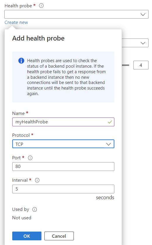 Screenshot of add health probe.