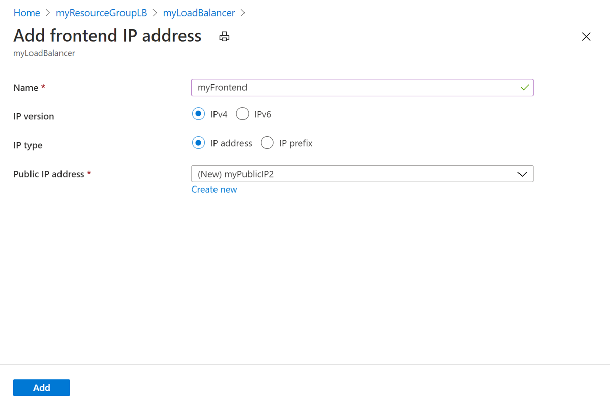 Create frontend ip configuration page.