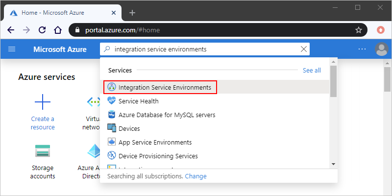 Find and select "Integration Service Environments"