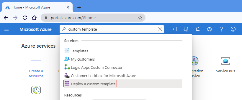 Find and select "Template deployment"