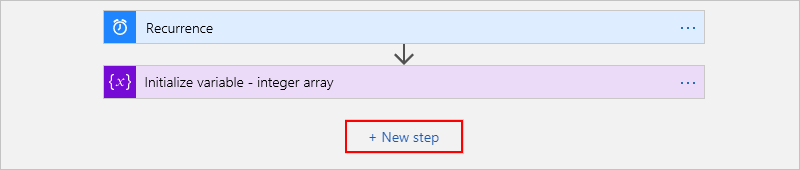 Select "New step" for "Select" action