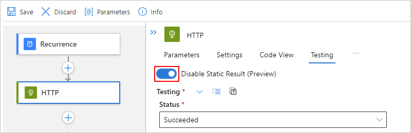 Screenshot showing the "Disable Static Result" selected for Standard.