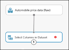 Add the "Select Columns in Dataset" module to the experiment canvas and connect it