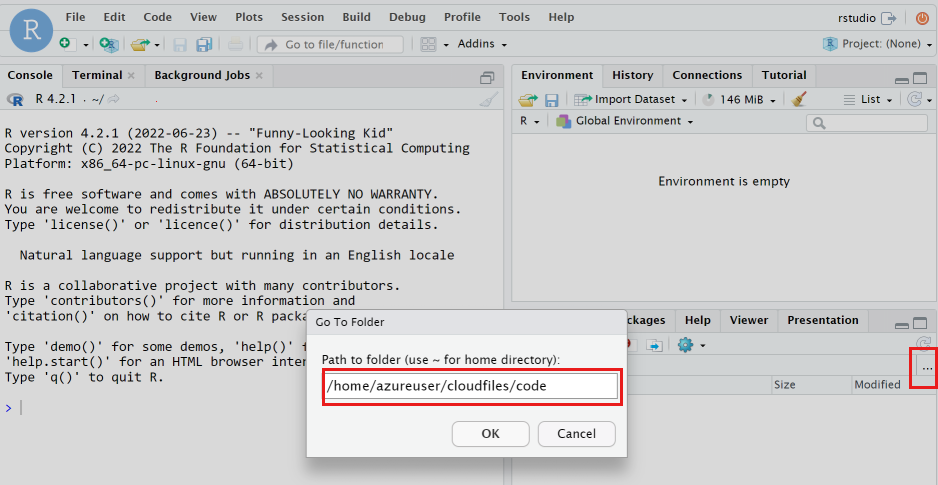 Screenshot: Configure RStudio to find your cloudfiles.