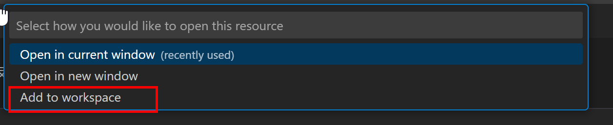 Screenshot highlighting Add to Workspace.