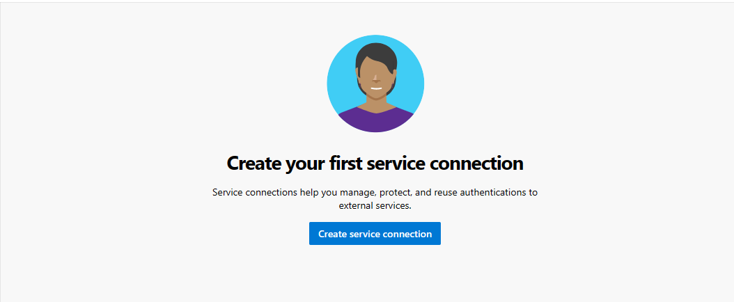 Screenshot of ADO New Service connection button.