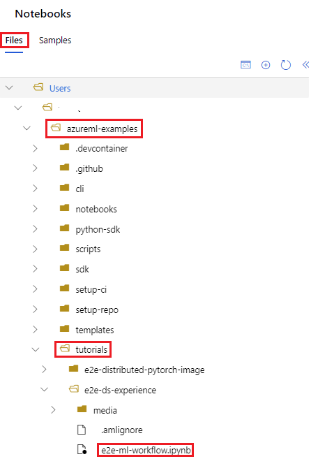 Screenshot shows the open tutorials folder.
