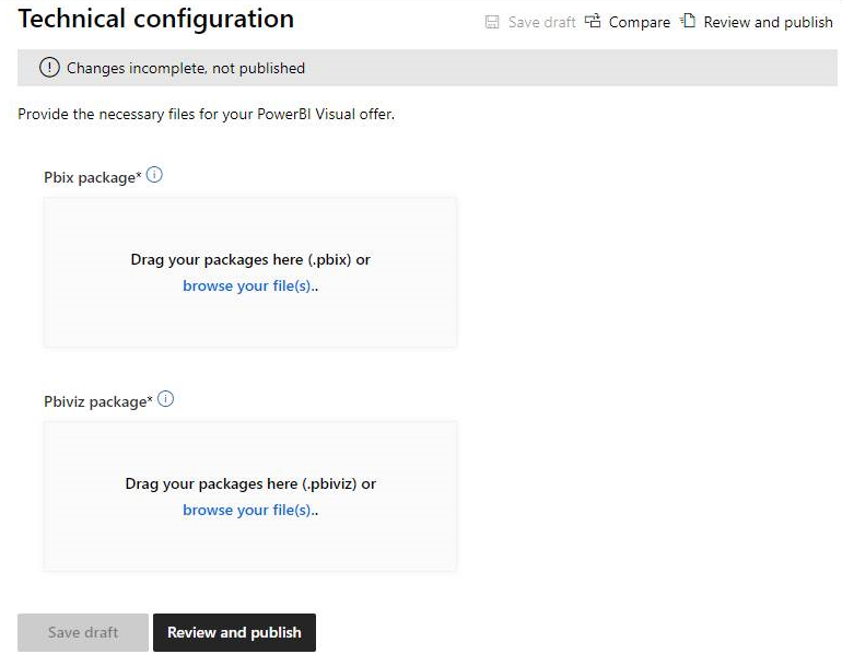 Shows the Technical Configuration page in Partner Center.