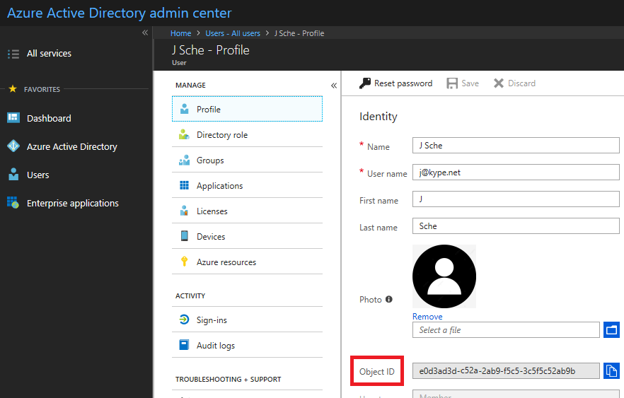 Azure Active Directory admin center.
