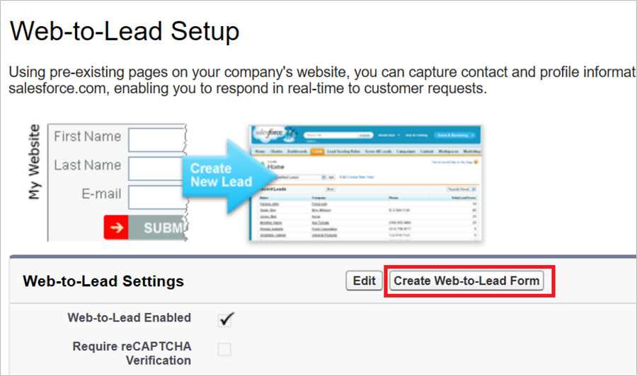 Salesforce Web To Lead Form