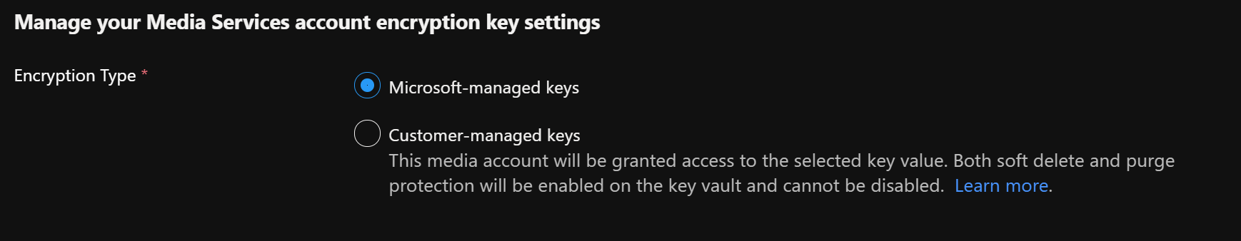Bring your own keys for account encryption