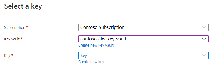 Screenshot of the select a key interface.