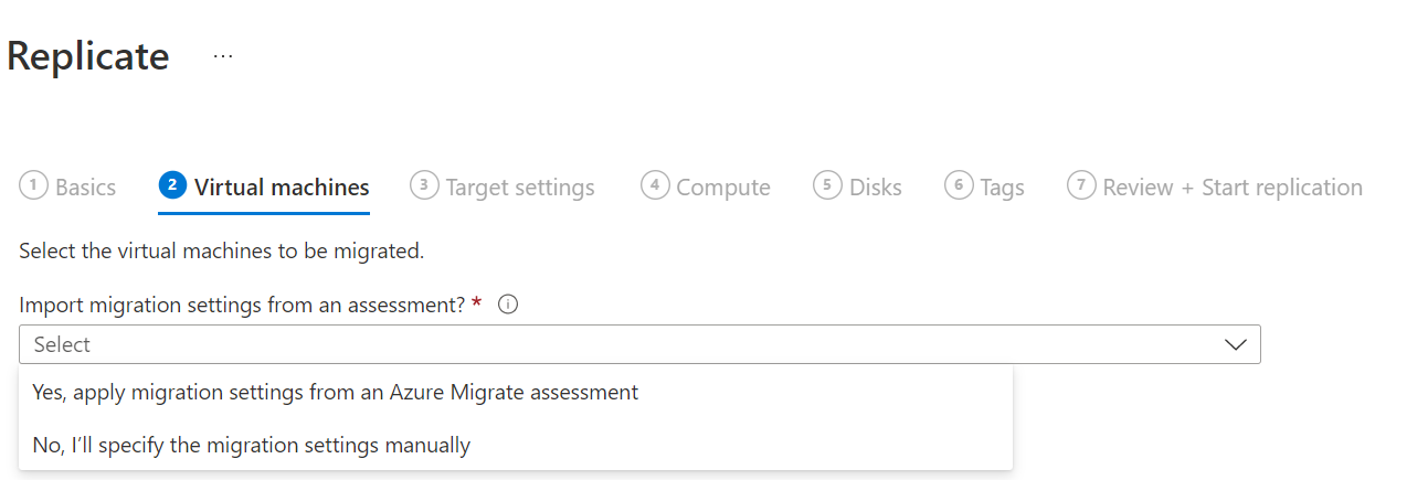 Screenshot on selecting assessment.