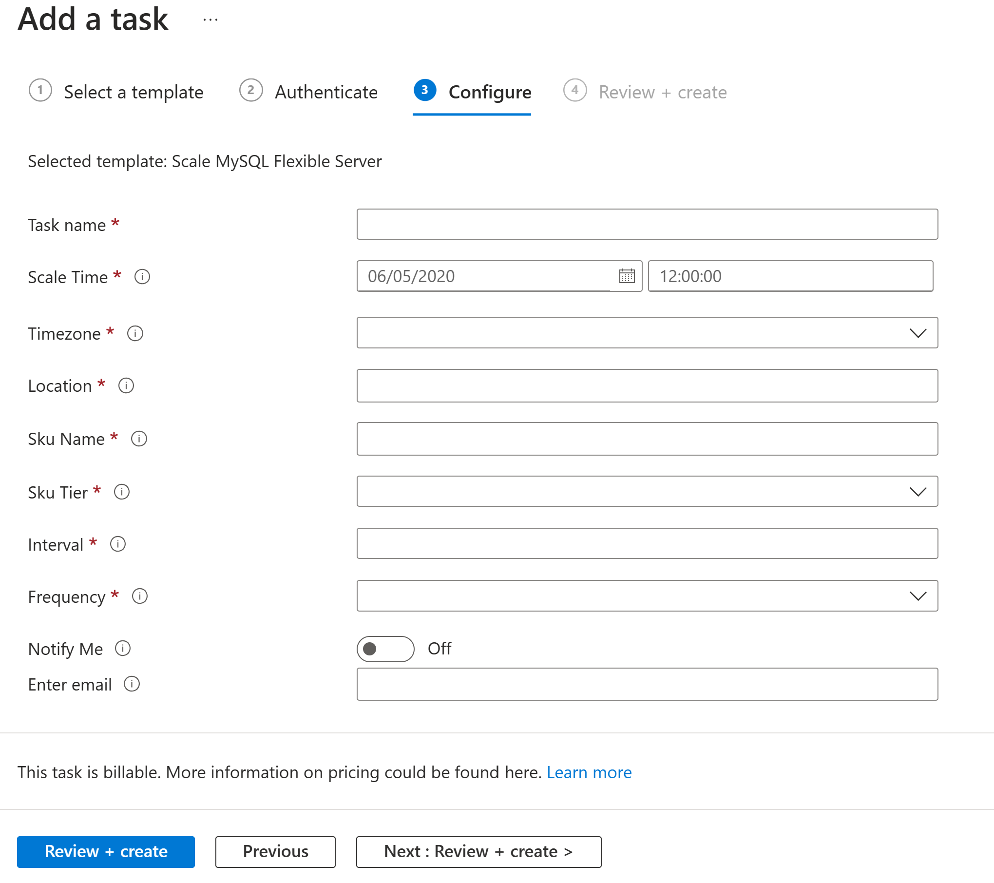 Screenshot that shows scale automation task.