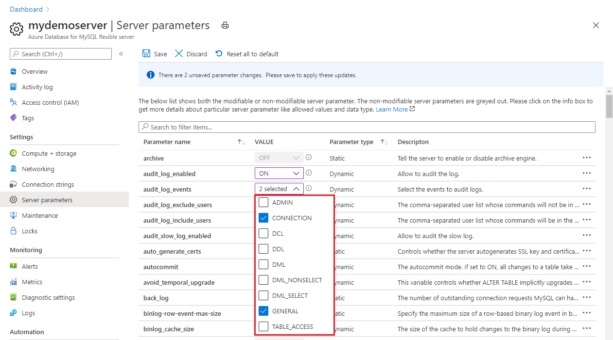 Tutorial Configure Audit Logs Azure Database For Mysql Flexible Server Microsoft Learn 9129