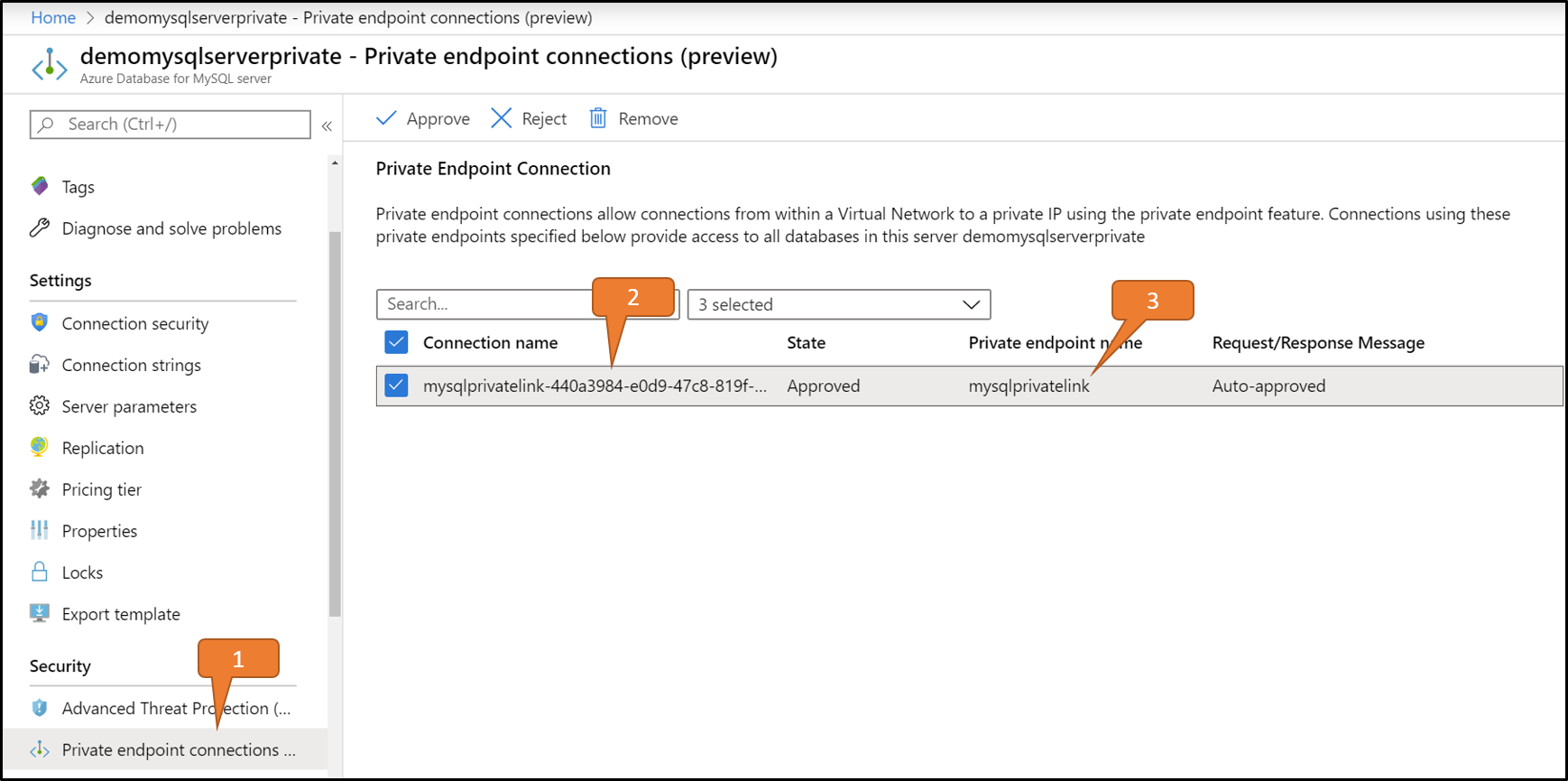 select the private endpoint portal