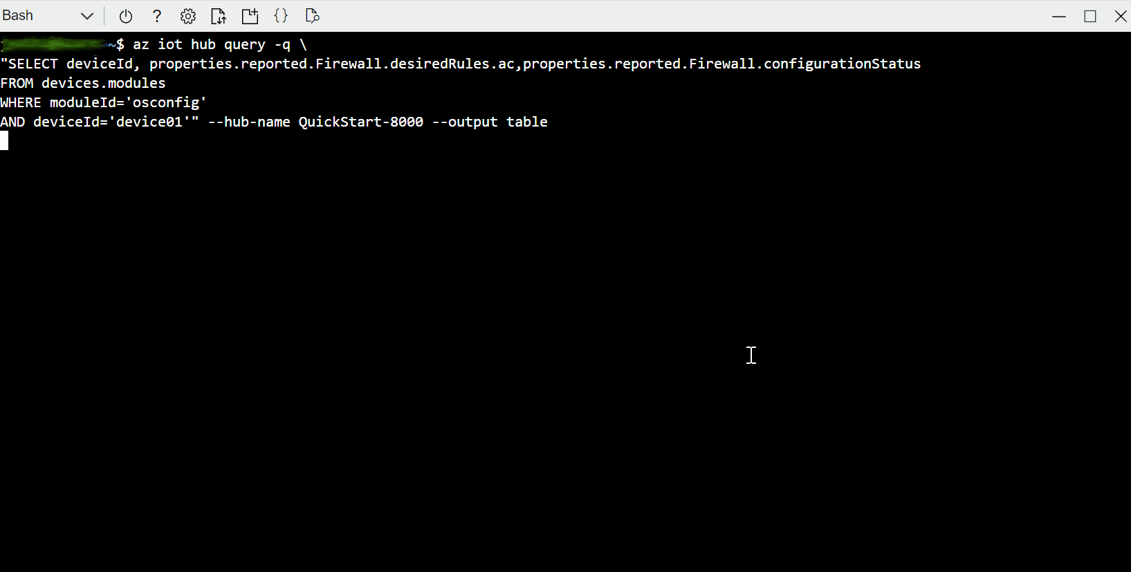 Screen capture showing how to verify after creating a firewall rule for a single device using bash