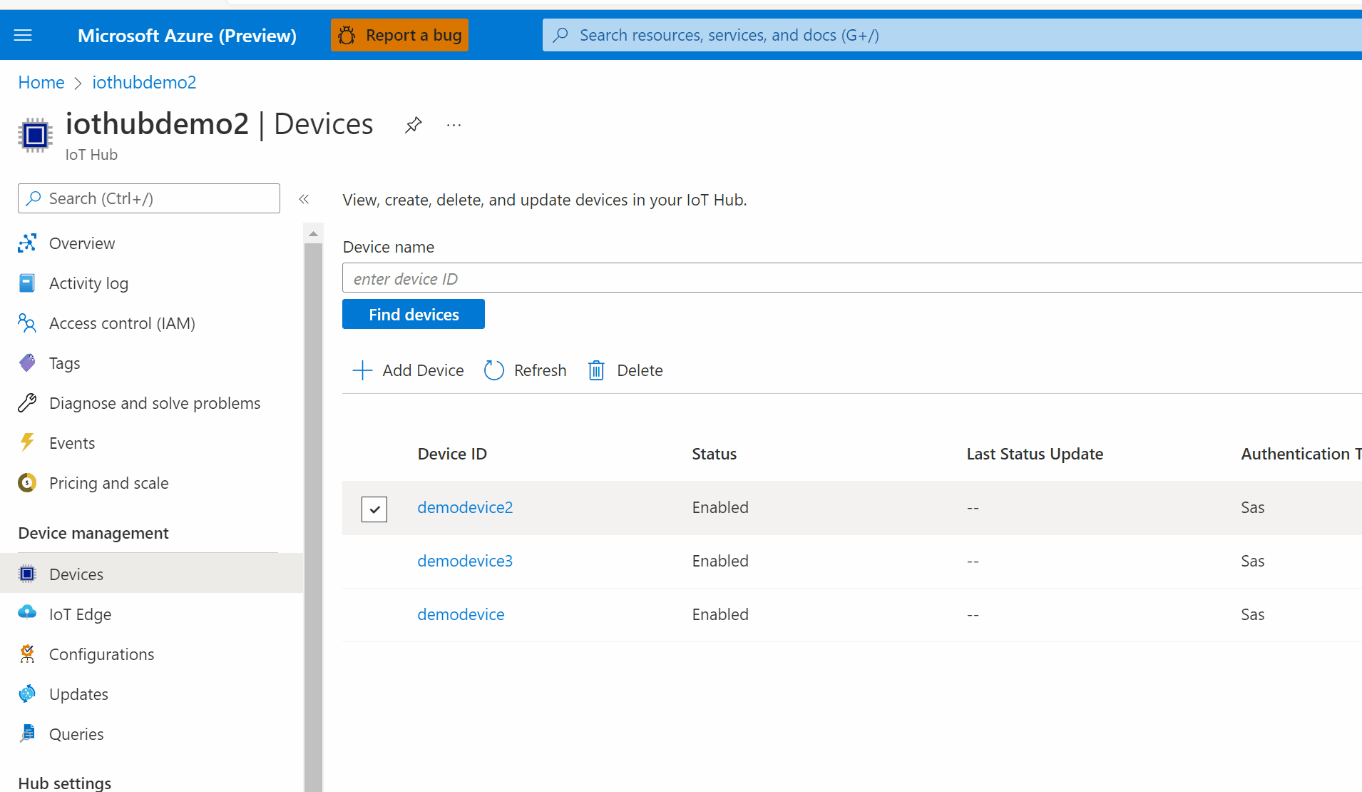 Screen capture showing how to get desiredHosts property from Azure Portal
