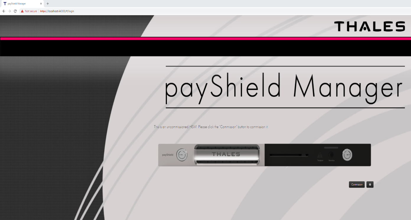 Screenshot of the payShield manager for Azure Payment HSM.