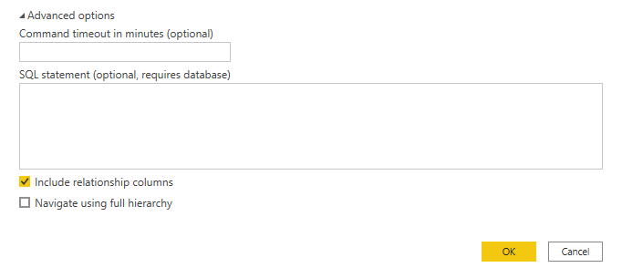 Screenshot of PostgreSQL advanced options.