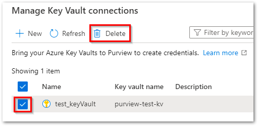 Delete key vault
