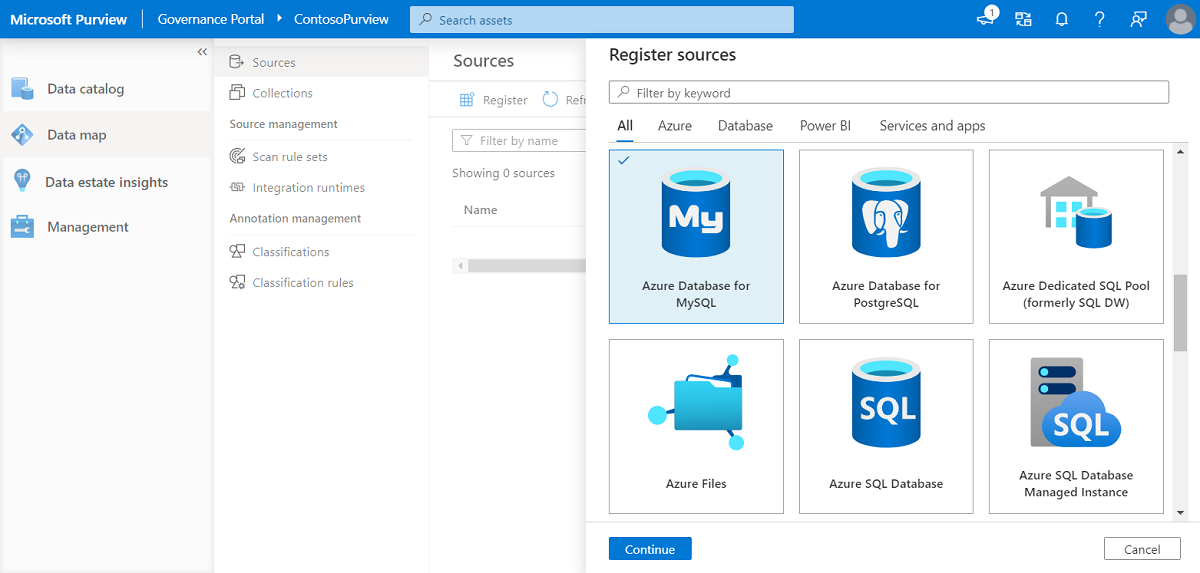 Connect to and manage Azure Database for MySQL - Microsoft Purview ...