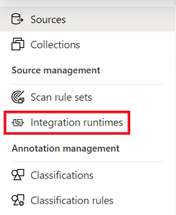 Select the Integration Runtimes button.