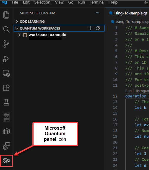 Screenshot of Microsoft Quantum panel icon.