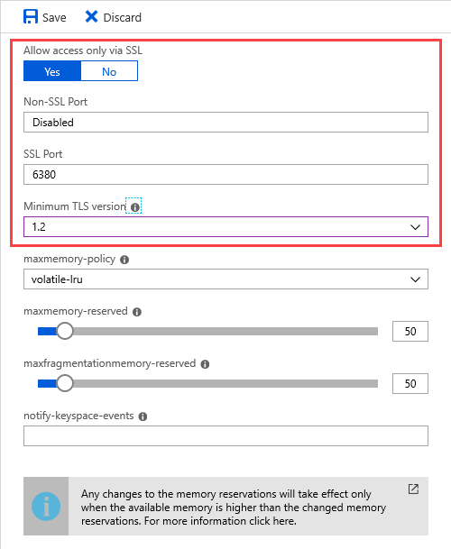 Azure Cache for Redis Access Ports