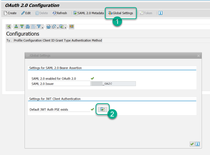 Screenshot of export JWT signing certificate with SOAUTH2_CLIENT.