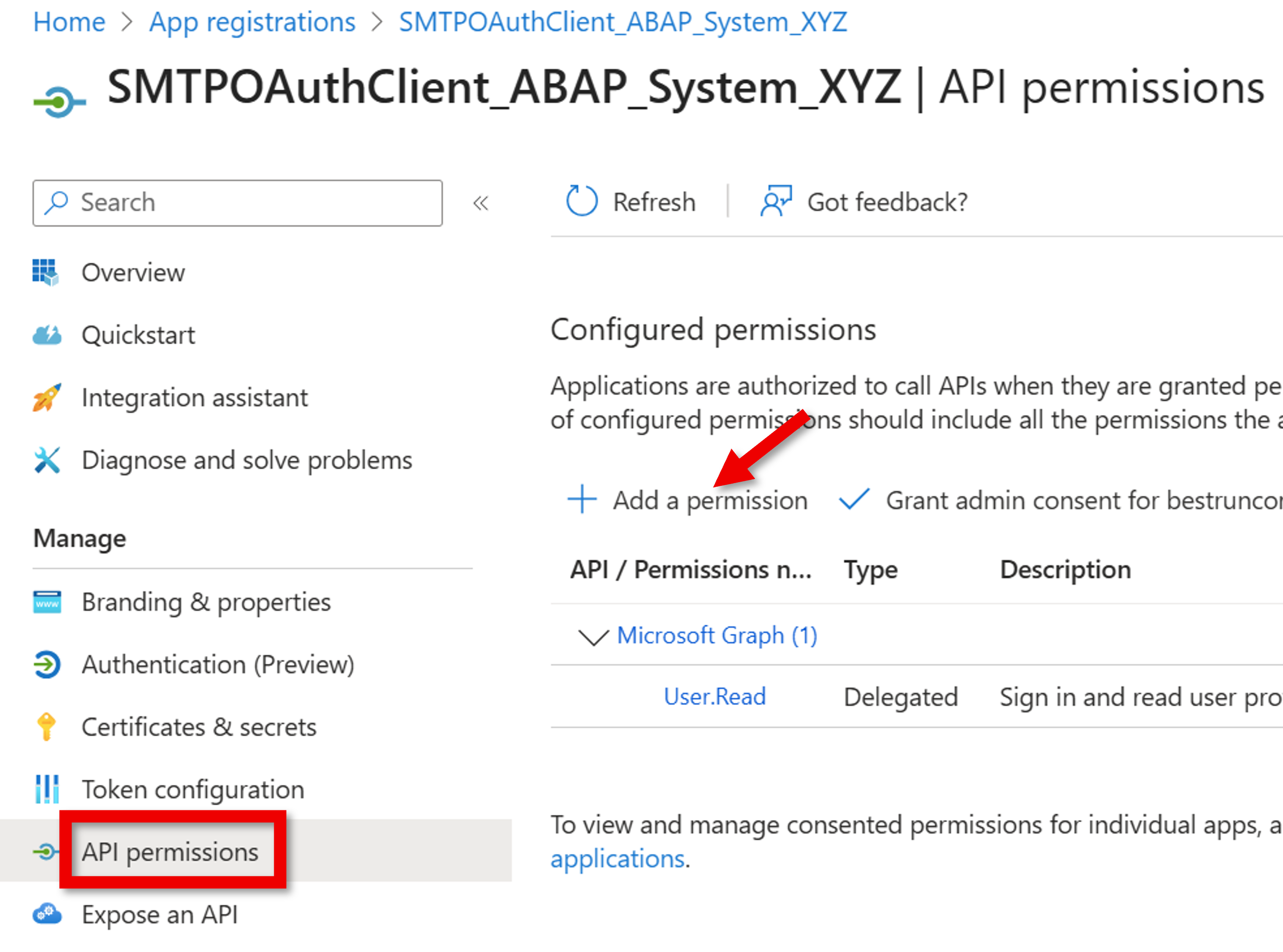 Screenshot of add new permission.
