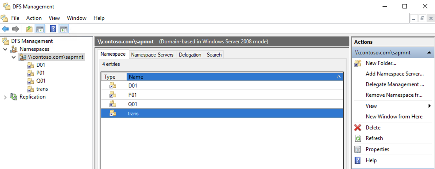 Completed DFS Setup with SAP folders