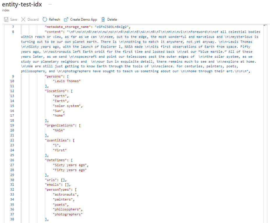 Screenshot of a document in Search Explorer.