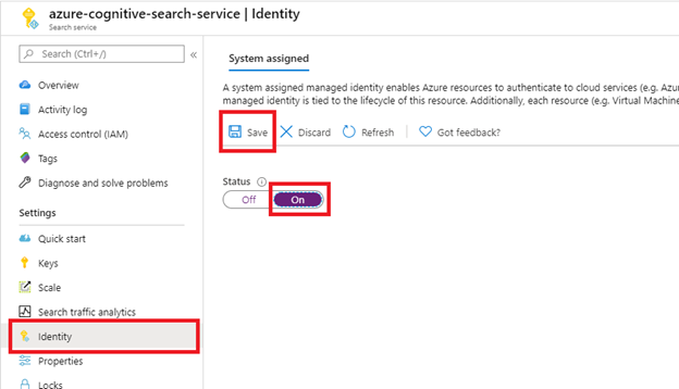 Enable system assigned managed identity