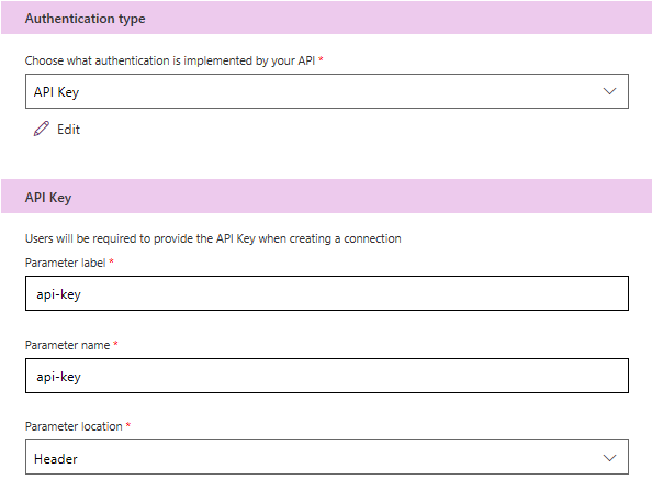 Authentication type option