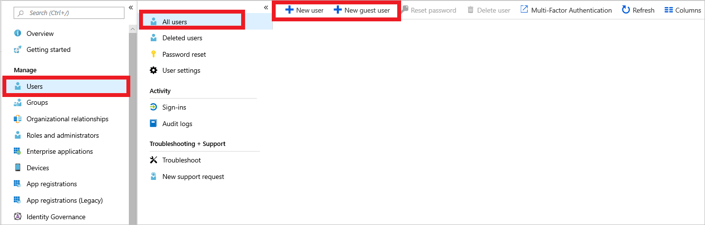 Add users to default domain
