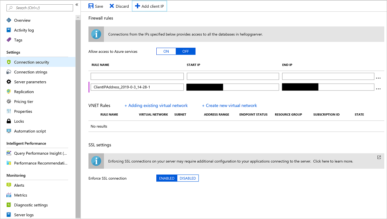 Authorize client IP